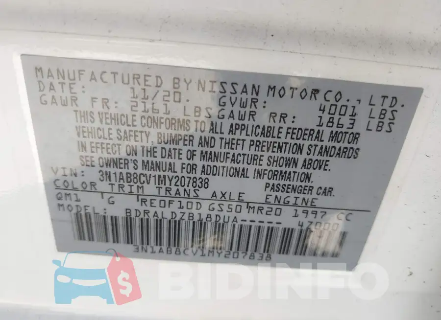 3N1AB8CV1MY207838 Photo# 9