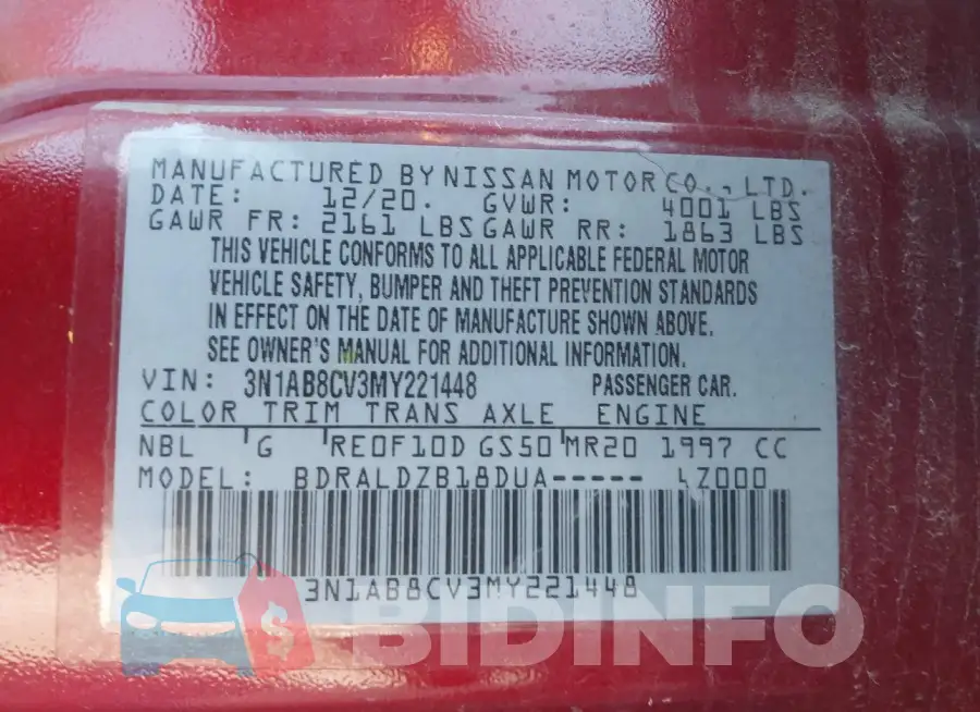 3N1AB8CV3MY221448 Photo# 9