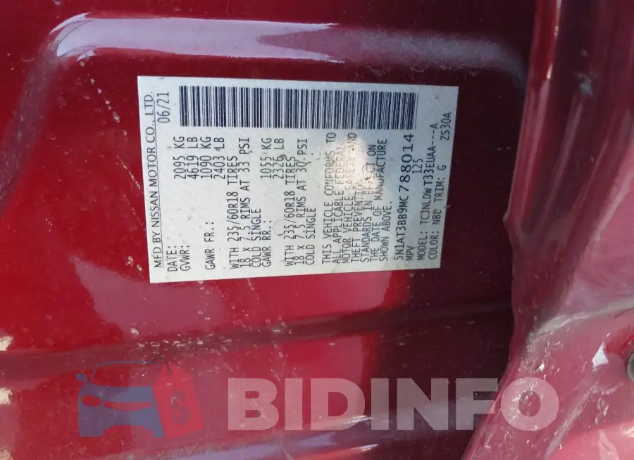 5N1AT3BB9MC788014 Photo# 9