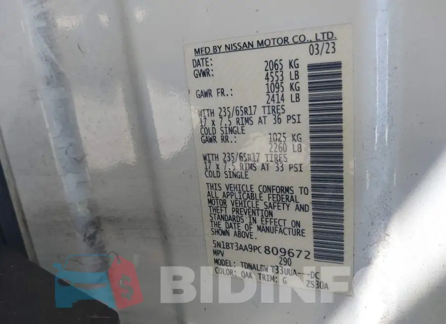 5N1BT3AA9PC809672 Photo# 9