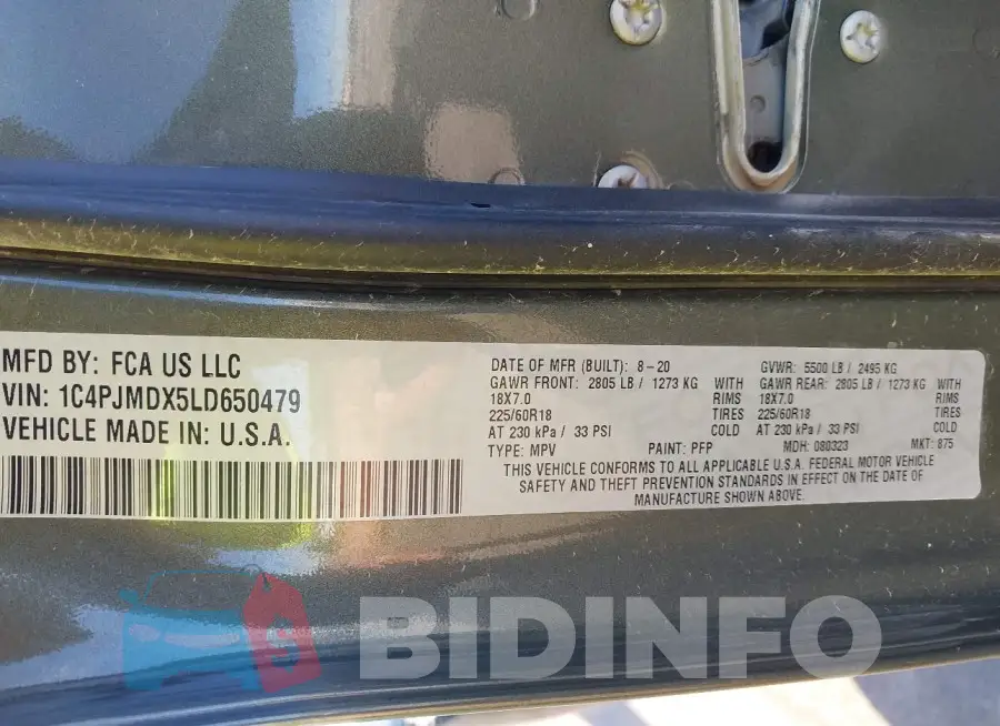 1C4PJMDX5LD650479 Photo# 9