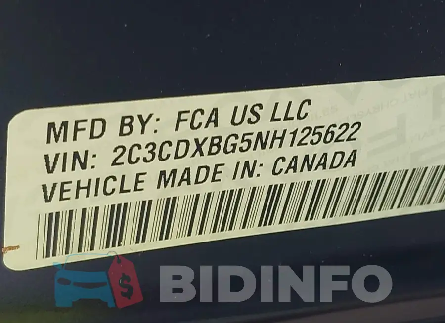 2C3CDXBG5NH125622 Photo# 9
