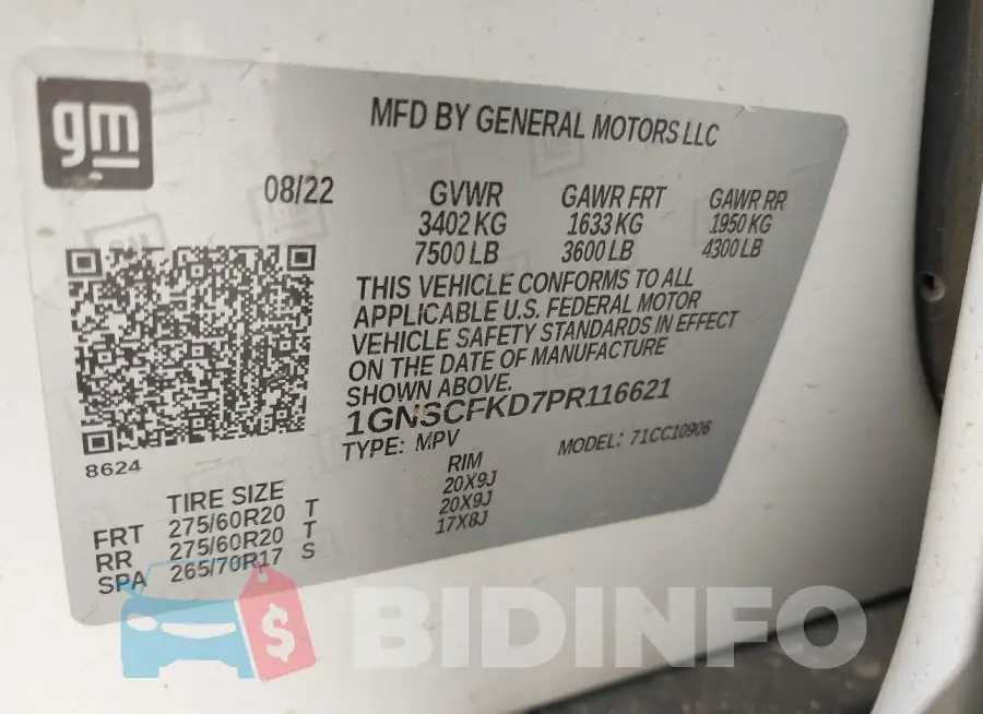 1GNSCFKD7PR116621 Photo# 9