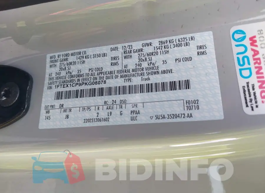 1FTEX1CP9PKG08078 Photo# 9