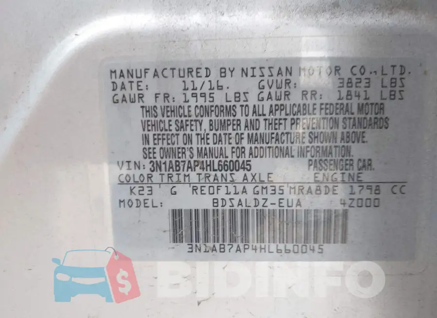 3N1AB7AP4HL660045 Photo# 9