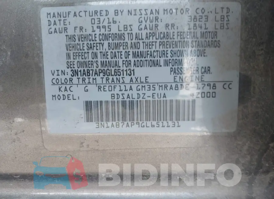 3N1AB7AP9GL651131 Photo# 9