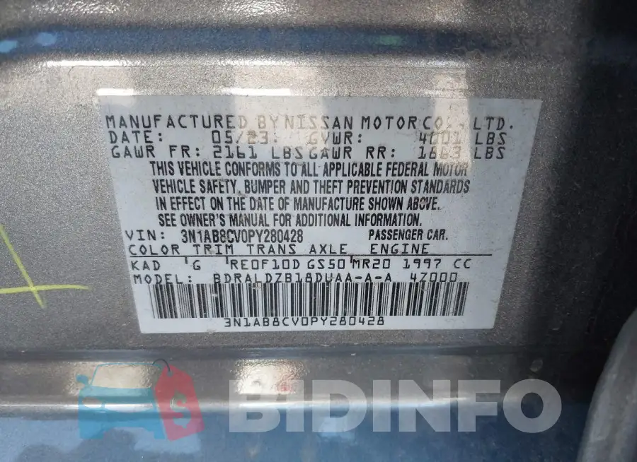 3N1AB8CV0PY280428 Photo# 9