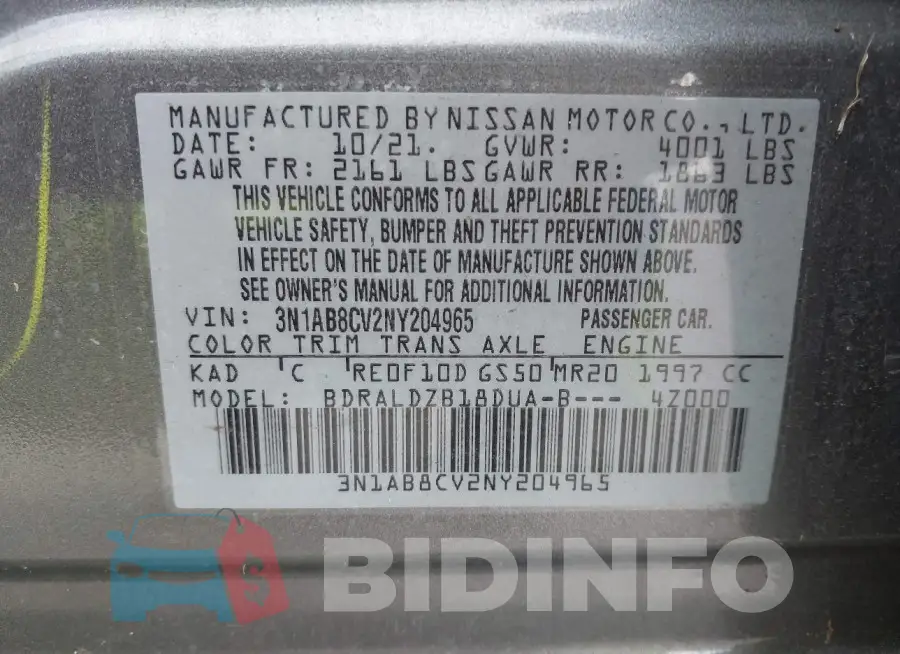 3N1AB8CV2NY204965 Photo# 9