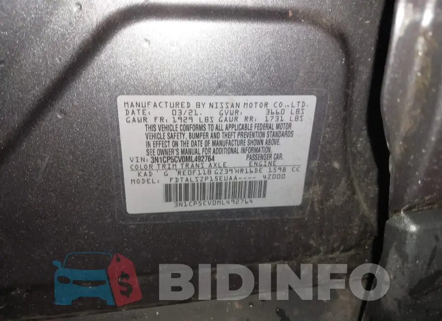 3N1CP5CV0ML492764 Photo# 9