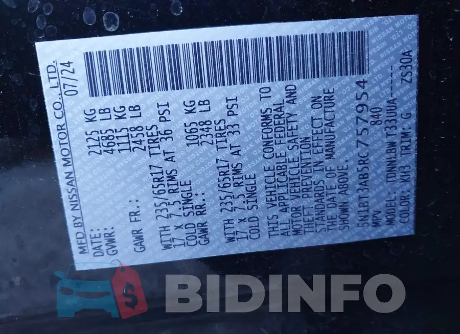 5N1BT3AB5RC757954 Photo# 9