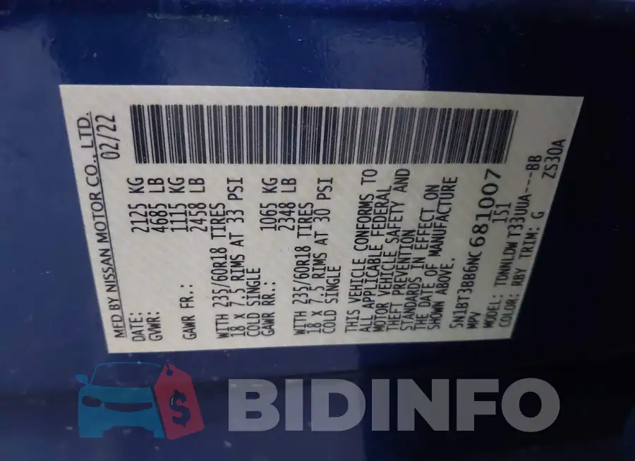 5N1BT3BB6NC681007 Photo# 9