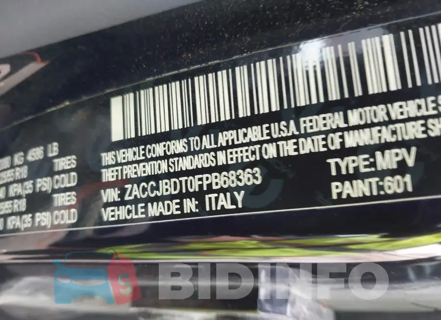 ZACCJBDT0FPB68363 Photo# 9