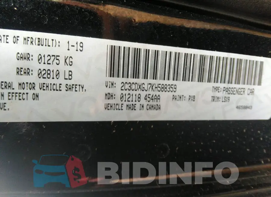 2C3CDXGJ7KH588359 Photo# 9