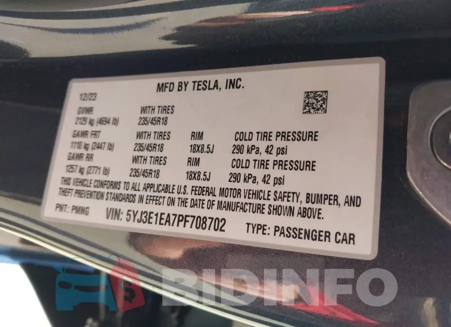 5YJ3E1EA7PF708702 Photo# 9
