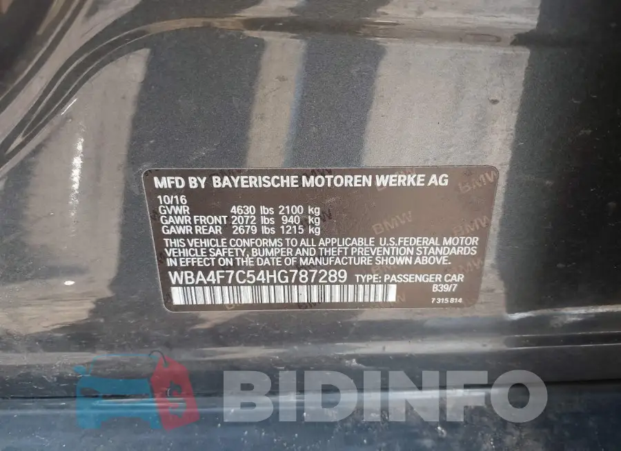 WBA4F7C54HG787289 Photo# 9