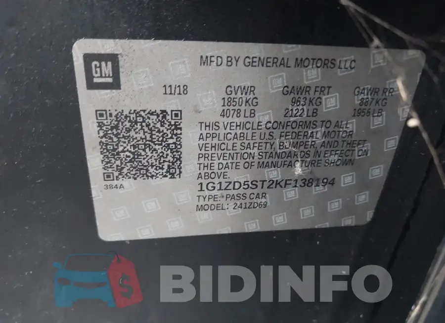 1G1ZD5ST2KF138194 Photo# 9