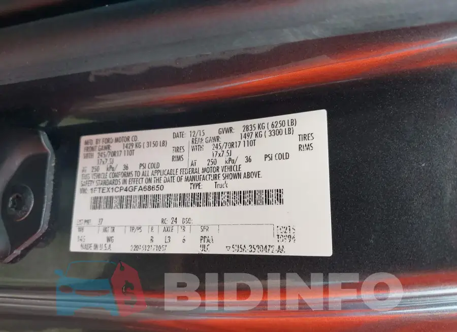 1FTEX1CP4GFA68650 Photo# 9