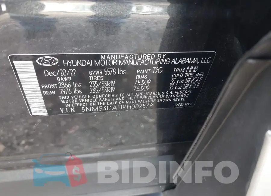 5NMS3DA11PH002879 Photo# 9