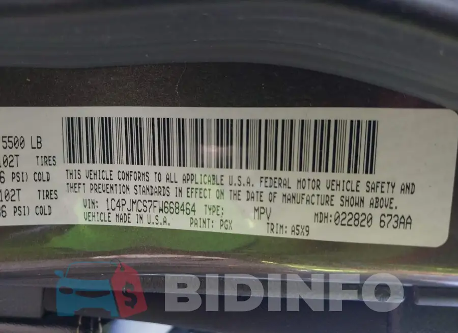 1C4PJMCS7FW668464 Photo# 9