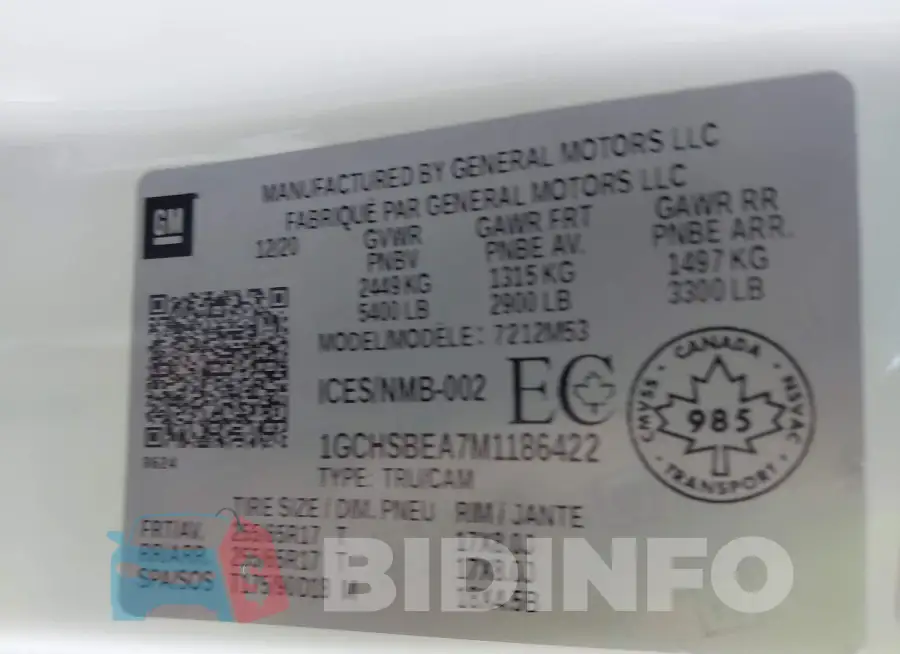 1GCHSBEA7M1186422 Photo# 9
