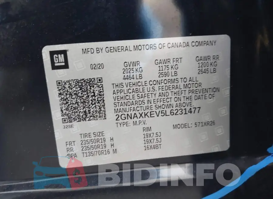 2GNAXKEV5L6231477 Photo# 9