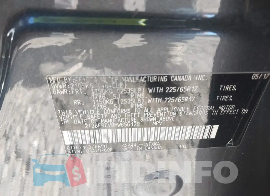 2T3BFREV8HW656129 Photo# 9