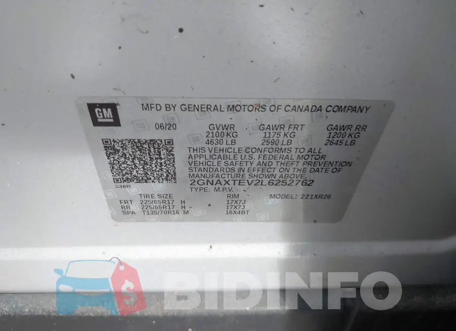 2GNAXTEV2L6252762 Photo# 9