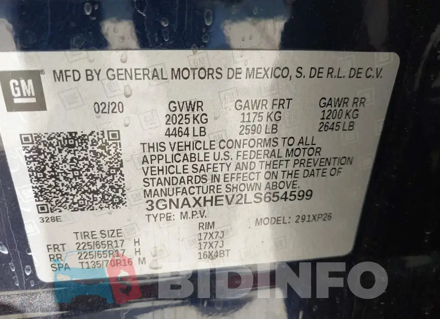 3GNAXHEV2LS654599 Photo# 9