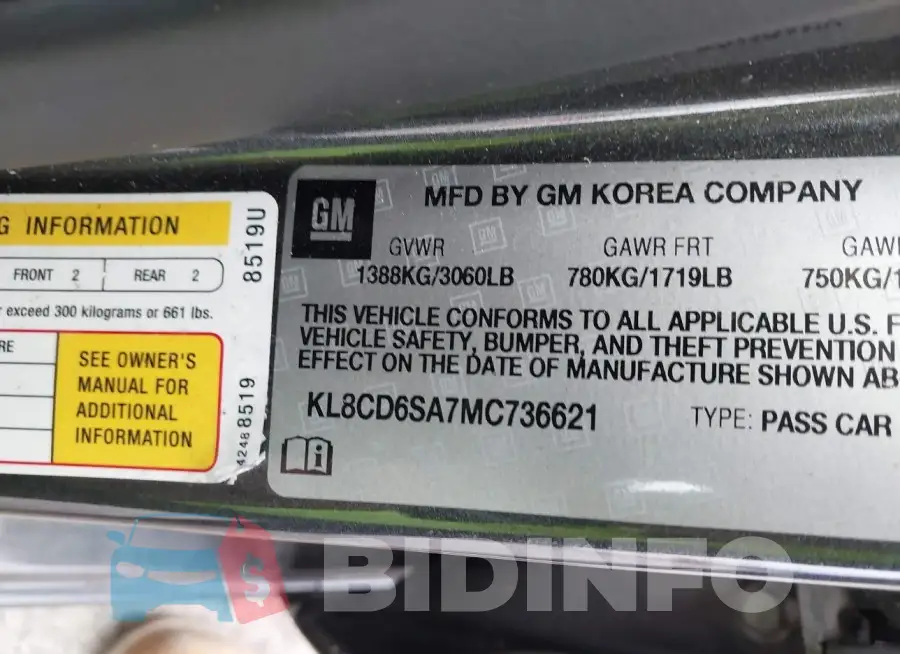 KL8CD6SA7MC736621 Photo# 9
