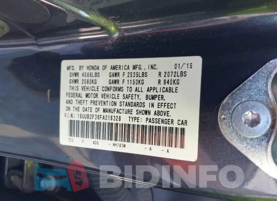 19UUB2F36FA016328 Photo# 9