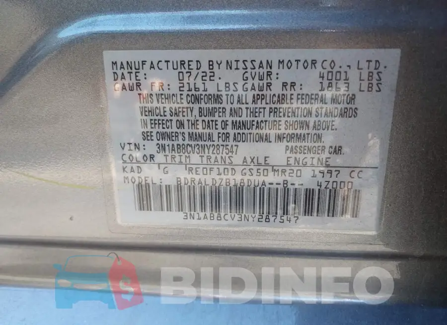 3N1AB8CV3NY287547 Photo# 9