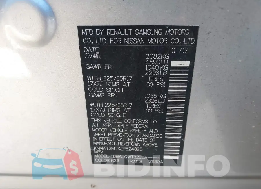 KNMAT2MTXJP524325 Photo# 9