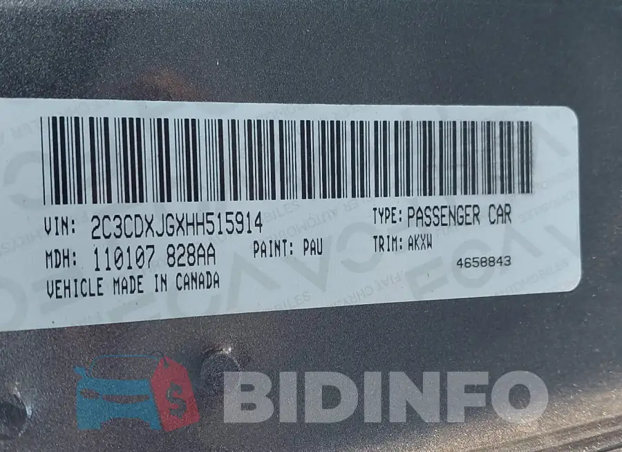 2C3CDXJGXHH515914 Photo# 9