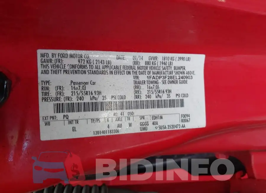 1FADP3F28EL240903 Photo# 9