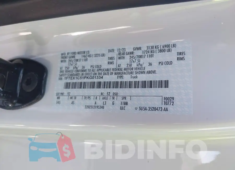 1FTEX1C51PKG01334 Photo# 9