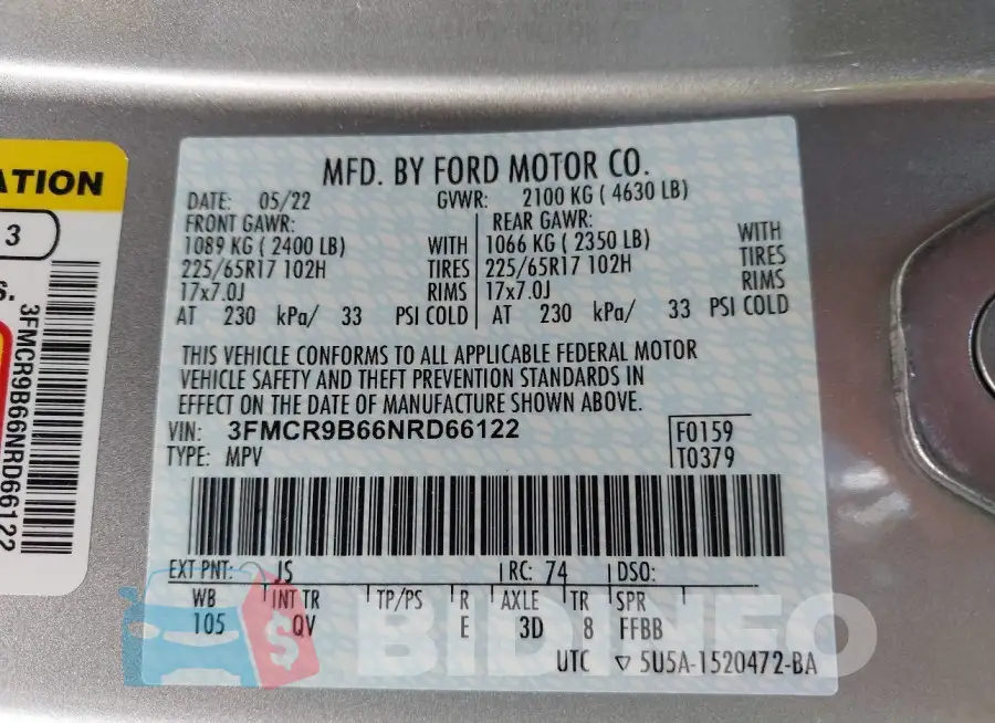 3FMCR9B66NRD66122 Photo# 9