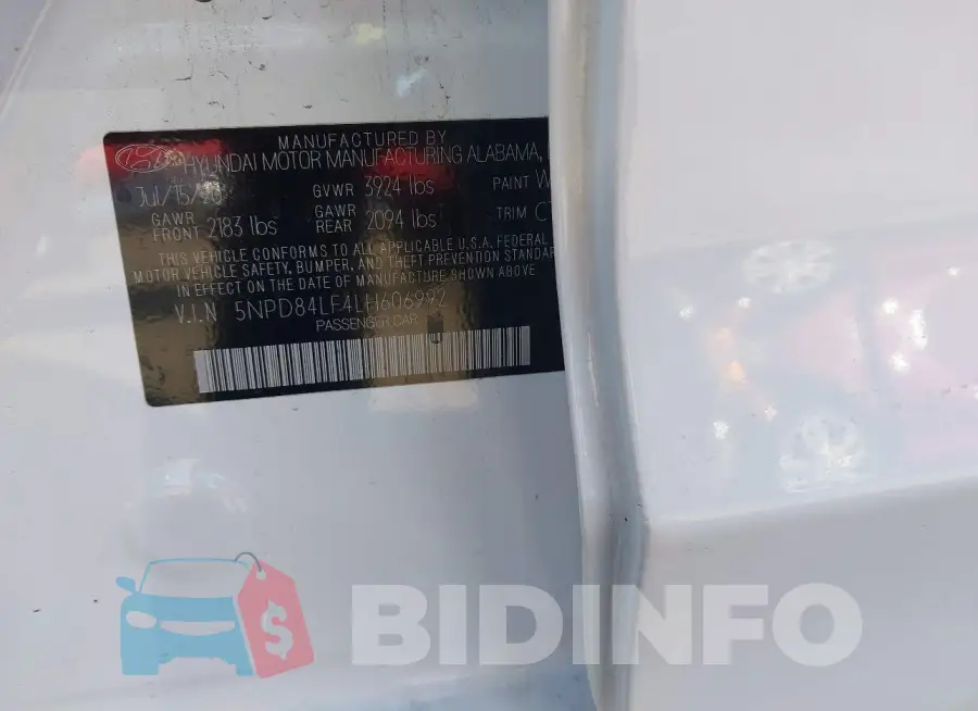 5NPD84LF4LH606992 Photo# 9