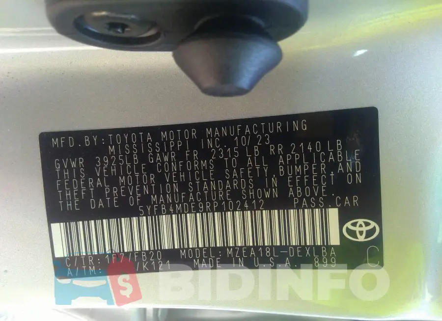 5YFB4MDE9RP102412 Photo# 9