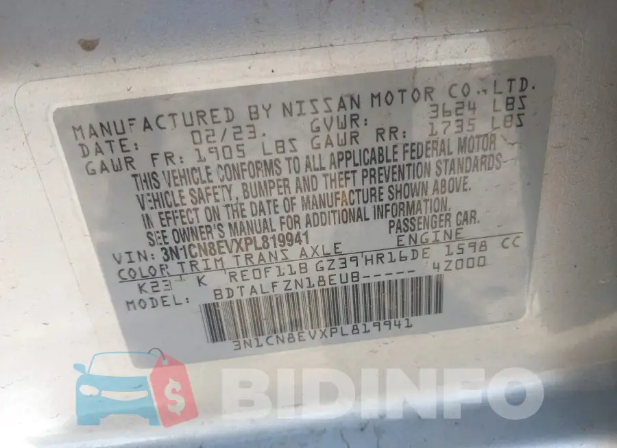 3N1CN8EVXPL819941 Photo# 9