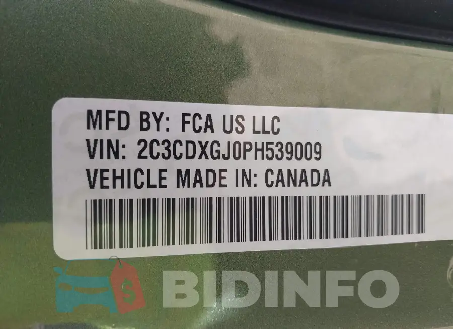 2C3CDXGJ0PH539009 Photo# 9