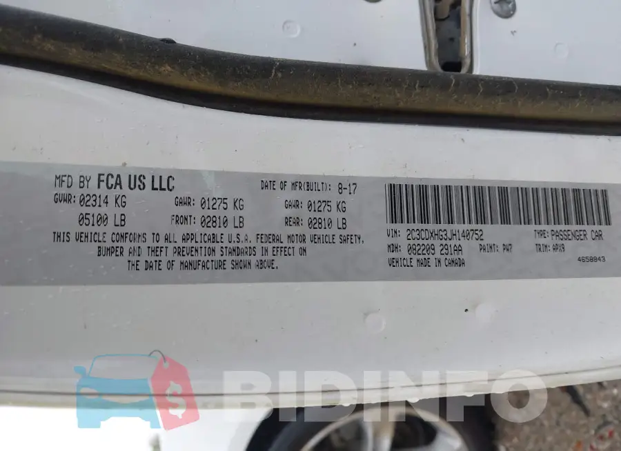 2C3CDXHG3JH140752 Photo# 9