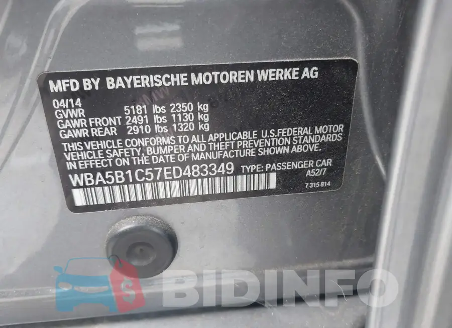 WBA5B1C57ED483349 Photo# 9