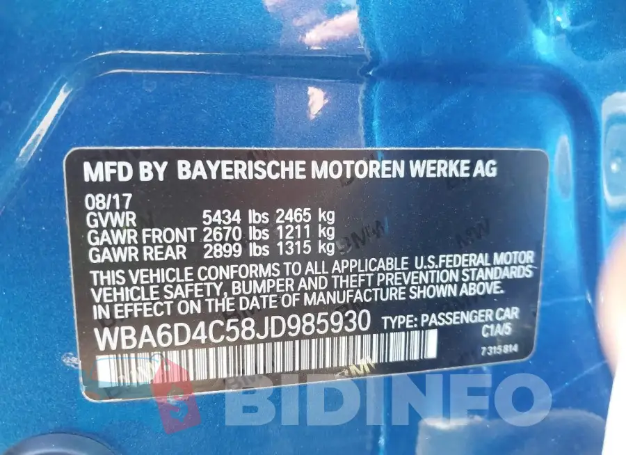 WBA6D4C58JD985930 Photo# 9