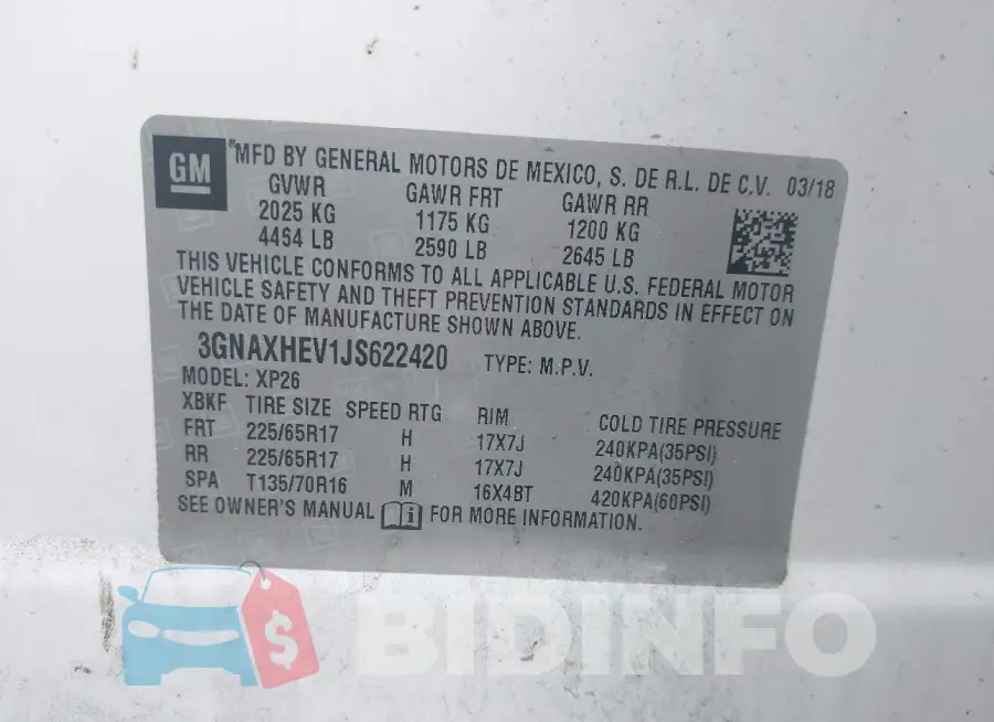 3GNAXHEV1JS622420 Photo# 9