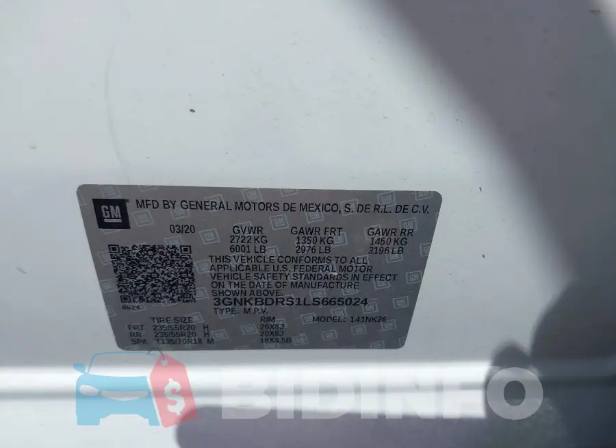 3GNKBDRS1LS665024 Photo# 9