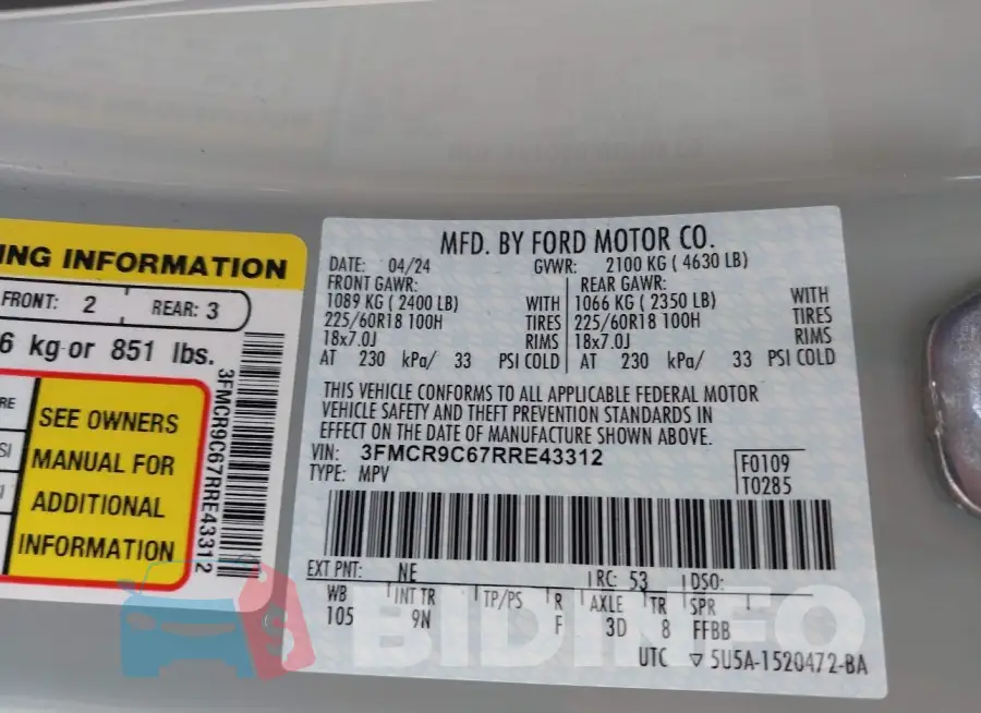 3FMCR9C67RRE43312 Photo# 9