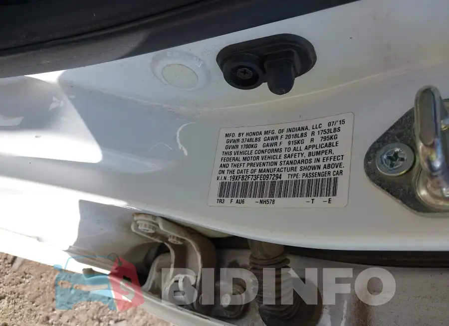 19XFB2F73FE097294 Photo# 9