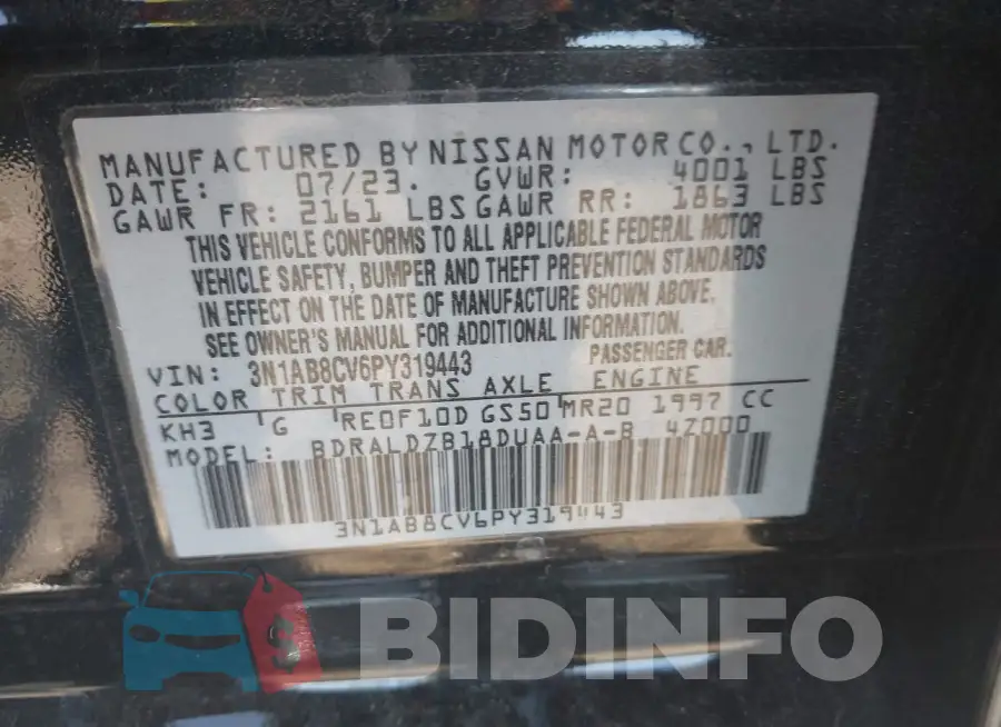3N1AB8CV6PY319443 Photo# 9