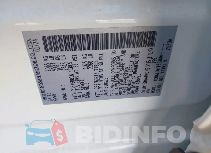 5N1BT3BA4RC676319 Photo# 9