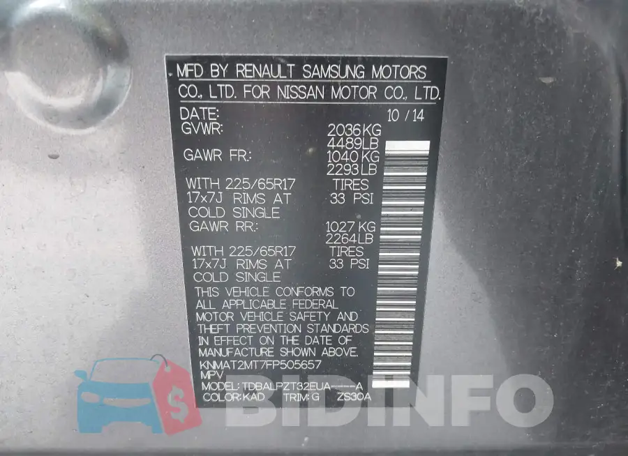 KNMAT2MT7FP505657 Photo# 9